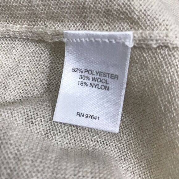 J JILL L CARDIGAN SWEATER DRESS Beige LONG WOOL BLEND $99 - Picture 5 of 8